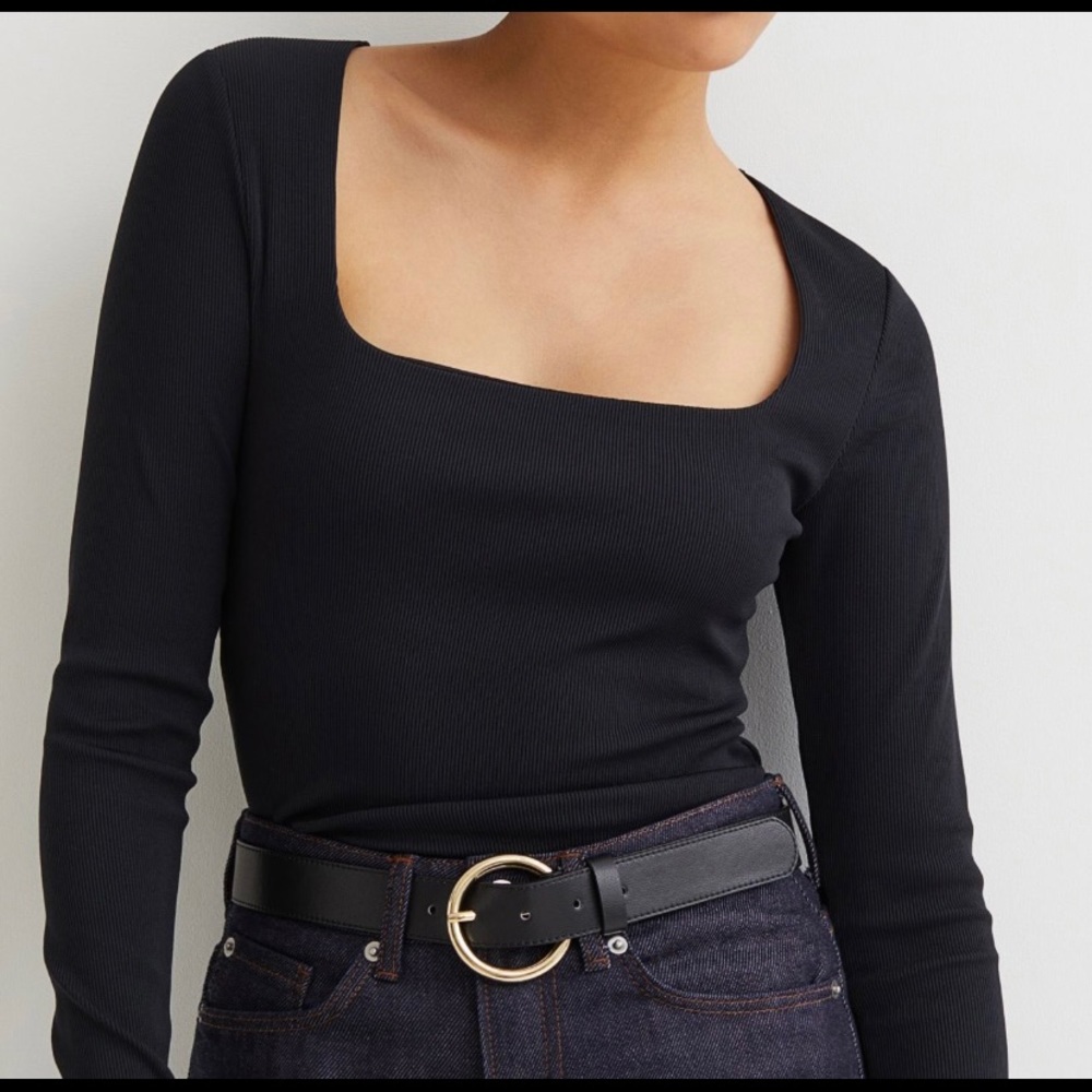 H&M Long Sleeve Square Neck Bodysuit